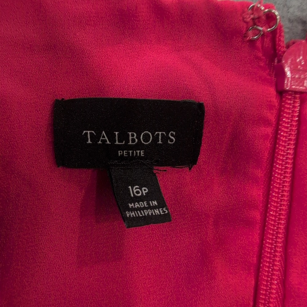 Talbots Petite Floral Print V Neck Cap‎ Sleeve Belted Dress 16 Petite - Picture 3 of 5